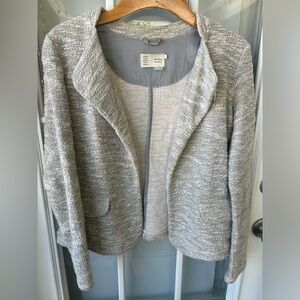 Anthropologie Saturday Sunday Blue Striped Openfront Lightweight Terry Blazer